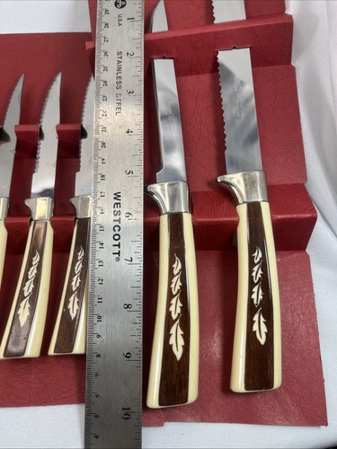 Vintage Edelstahl Steakmesser Besteck Set Sheffield Schatztruhe Set 14 - Bild 12 von 16