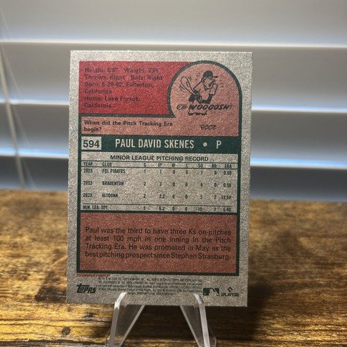 Paul Skenes 2024 Topps Heritage High Number #594 Base RC - Picture 2 of 2