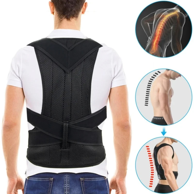 Correcteur de posture dorsale réglable avec sangles de soutien enfant