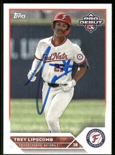 2023 Topps Pro Debut TREY LIPSCOMB Signed Card autograph auto NATIONALS VOLUNTEE