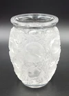 Vintage Lalique Bagatelle Bird Crystal Vase Frosted Signed 6.7"