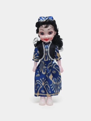 Unique Art Doll Gift Idea Adras Clothing Home Decor Handmade Uzbek Design 18 in