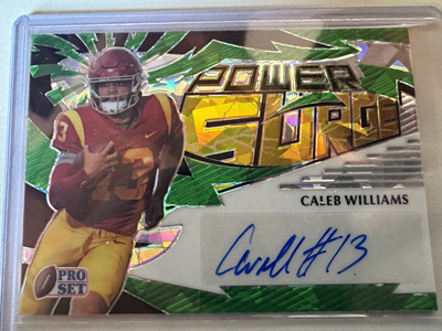 Leaf 2022 Pro Set Football Caleb Williams USC Power Surge PS-CW1 Auto Green 4/5