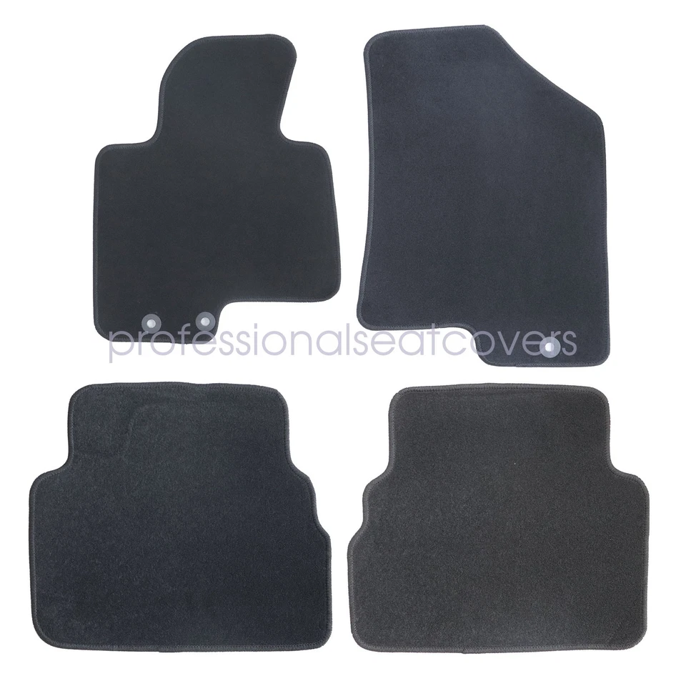 Front & Rear Floor Mats Carpet Waterproof Black Velour For 2010-16 Kia Sportage - Image 4 of 4