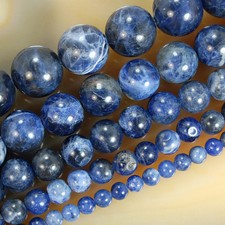 Natural Blue Sodalite Round Beads 15.5" 4mm 6mm 8mm 10mm 12mm Pick Size