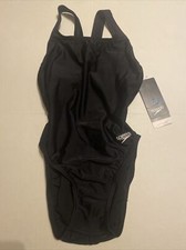 Speedo Women's Swimsuit One Piece Prolt Super Pro Solid Adult Size 6/32 Black