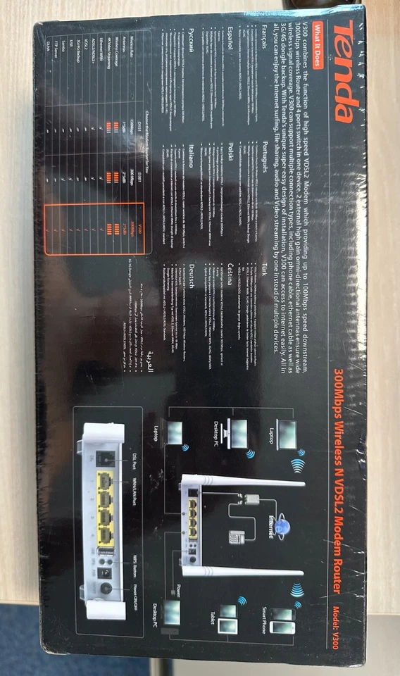 Tenda VDSL2 Wireless N Modem Router 300 MBPS for Gaming and 4K Streaming - Image 4 of 4