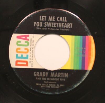 Country 45 Grady Martin - Let Me Call You Sweetheart / Beautiful Brown Eyes On D