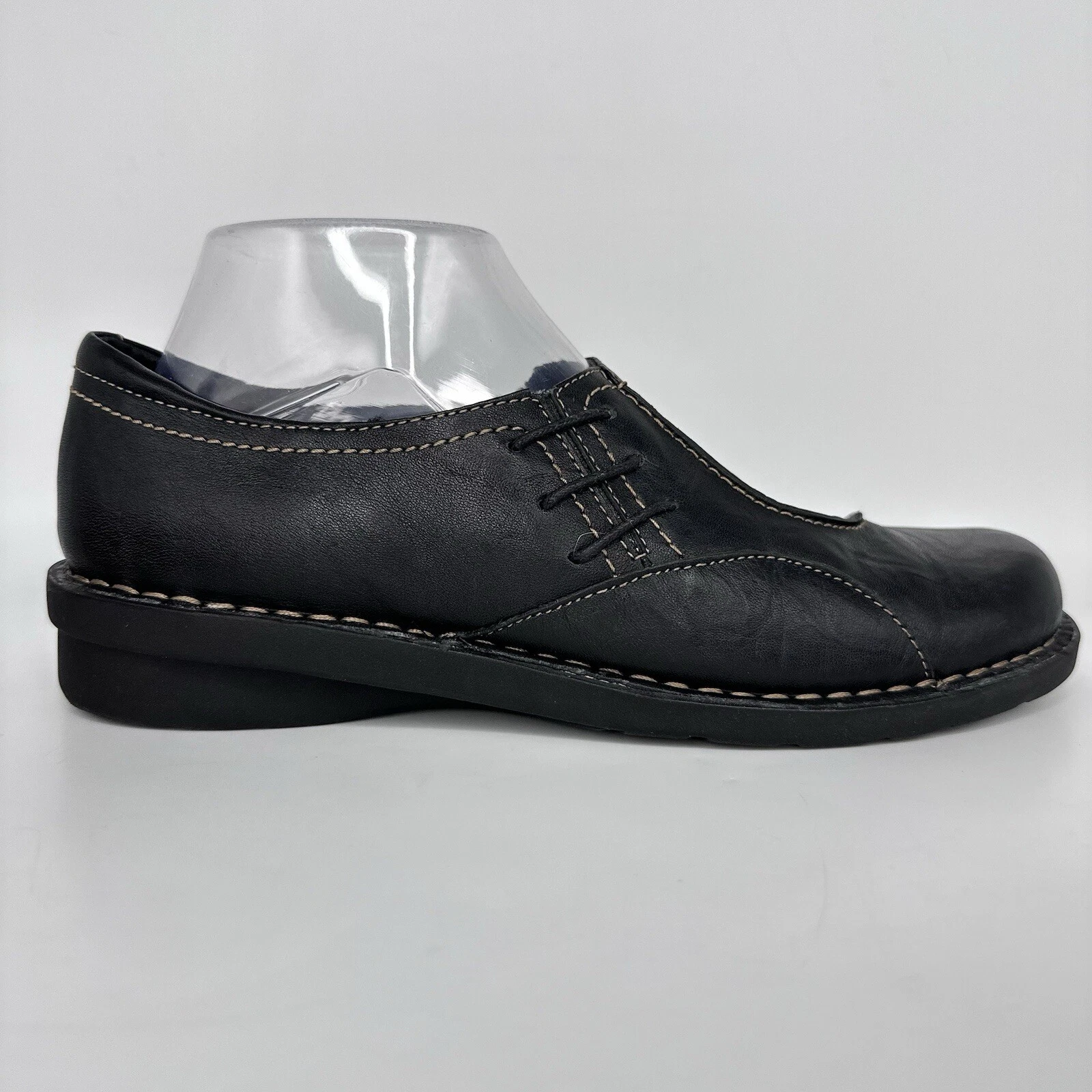 Scarpa mocassino Clarks con zip laterale nera in pelle pieghevole donna 8 5 M