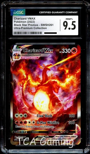 CGC 9.5 MINT+ Charizard VMAX SWSH261 FULL ART HOLO 261 SWSH PROMO Pokemon Card