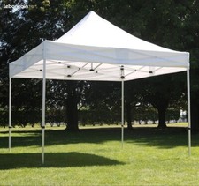 Barnum de marché pliable robuste 3X3M blanc Toiture imperméable 438g/m2 PVC NEUF