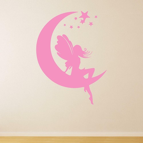Calcomanía pegatina de pared Fairy Sat On The Moon decoración de dormitorio infantil - Imagen 10 de 36
