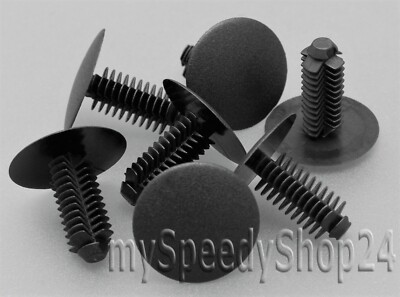 50x Innenverkleidung Befestigung Clips schwarz Abdeckstopfen Ø 9mm Kopf  24mm 