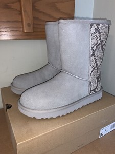 classic short metallic snake boot