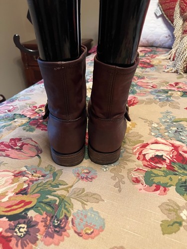 FRYE Veronica Short Boots Womens Sz 7.5B Dark Brown Leather Motorcycle Rider - Picture 7 of 9