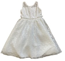 Joy Kids Dress Girls 18 White Lace Jeweled Formal Jr Brides Maid Flower Holiday