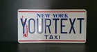 New York Taxi US USA License Plate Number Plate Embossed Custom Alu Border