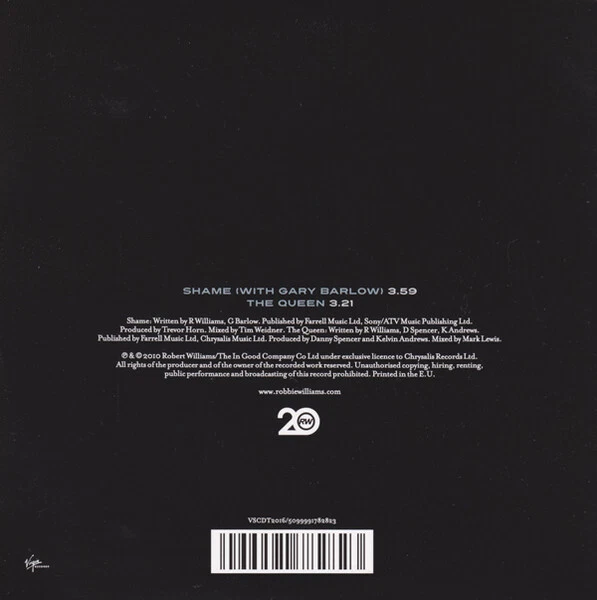 Robbie Williams & Gary Barlow - Shame - CD Single - NEU OVP - Bild 2 von 2