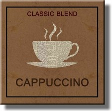 Cup of Cappuccino Coffee Picture on Stretched Canvas, Wall Art D cor, Ready to H