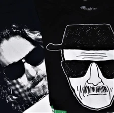 BREAKING BAD & BIG LEBOWSKI 2 x T-SHIRT size L - (Heisenberg / The Dude Abides) 