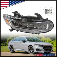 Full LED Headlight Assembly For 2018 2022 Honda Accord Right Side RH 33100TVAA11