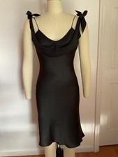 John Galliano S/S 1994 Black Bias Cut Mini Dress 
