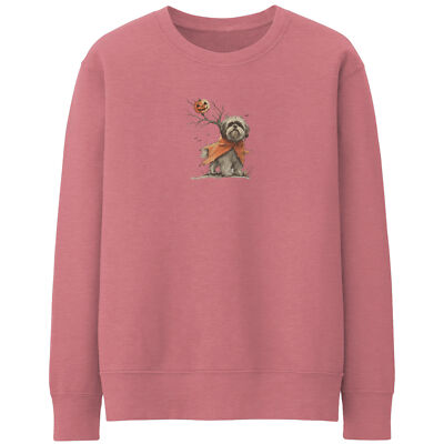 Halloween Shih Szu Sweatshirt für Frauen lustig ihr Winter Herbst Spaziergänge Kürbis...