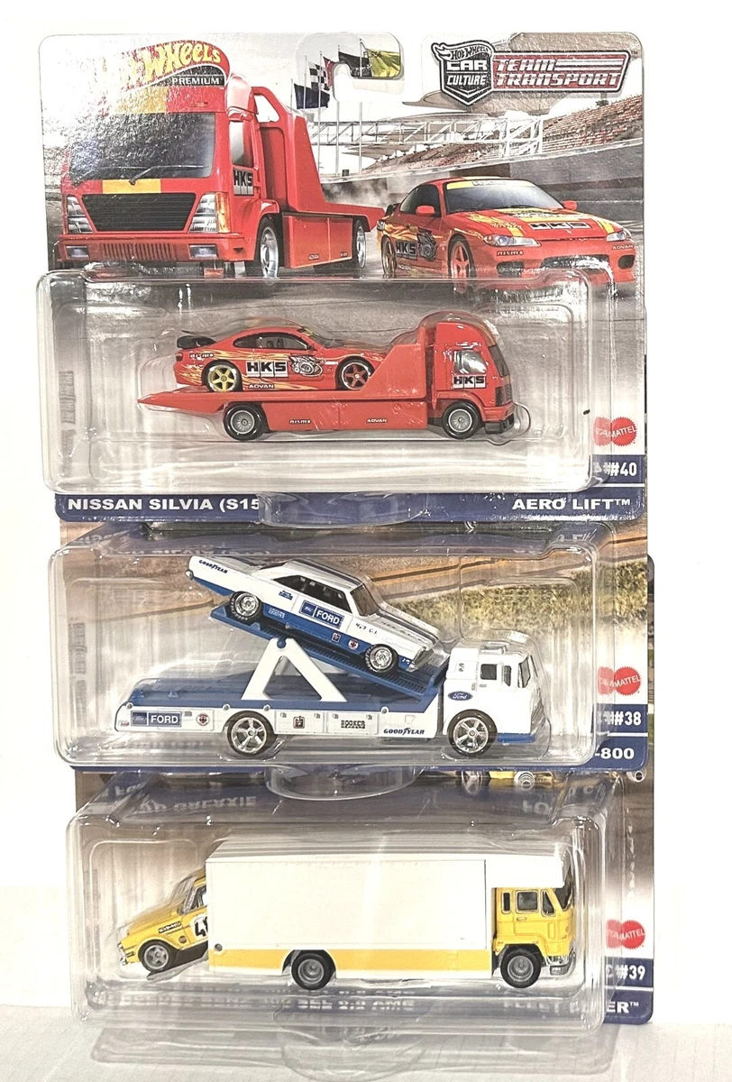 2022 Hot Wheels Car Culture Team Transport Set FORD NISSAN SILVIA MERCEDES BENZ
