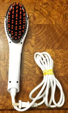 White Straightening Brush LCD Control Fast Hair Straightener