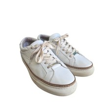 Size 9 JSlides Women's LUCKI Lace-up Round toe Platform Sneaker White Leather