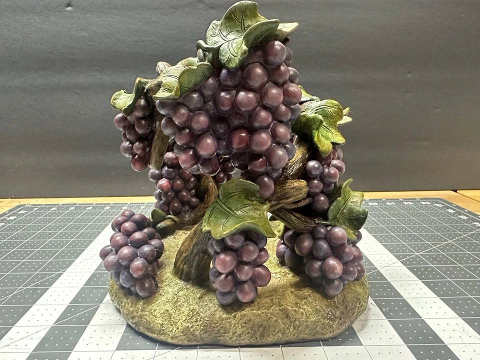 Porta-garrafa de vinho decoração de mesa verde videiras roxas decoração para casa - Imagem 3 de 4