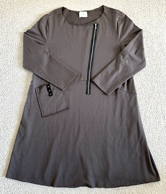 Chalet et Ceci Margo Dress sz Large Lagenlook Long Sleeve Zipper Details