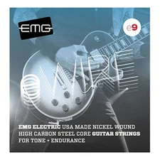 EMG E9 Electric Guitar Strings, Nickel Wound, High Carbon Steel Core (9-42)