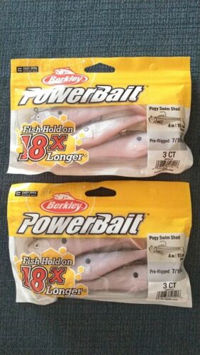 2-Packs Berkley Powerbait Pogy Swim Shad 4" Swimbait PreRigged Fishing Lures Lot