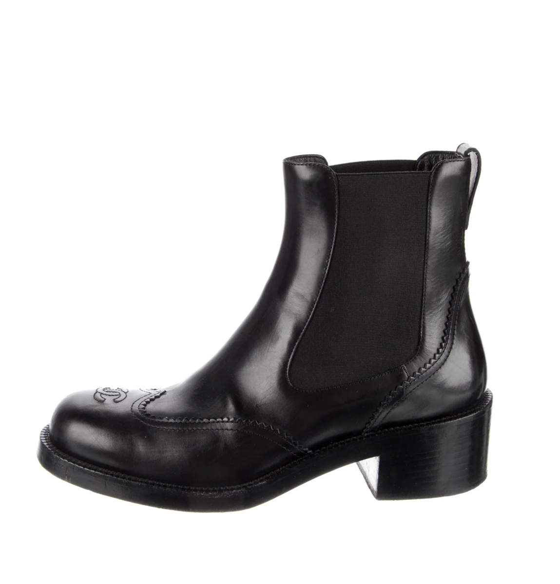 Chanel 2016 Interlocking CC Logo Men's Chelsea Boots Size: 8 | EU