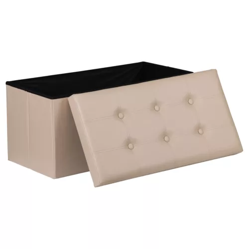 Folding Storage Ottoman Bench Foot Rest Foot Stool for Bedroom Entryway Indoor - Imagen 76 de 93