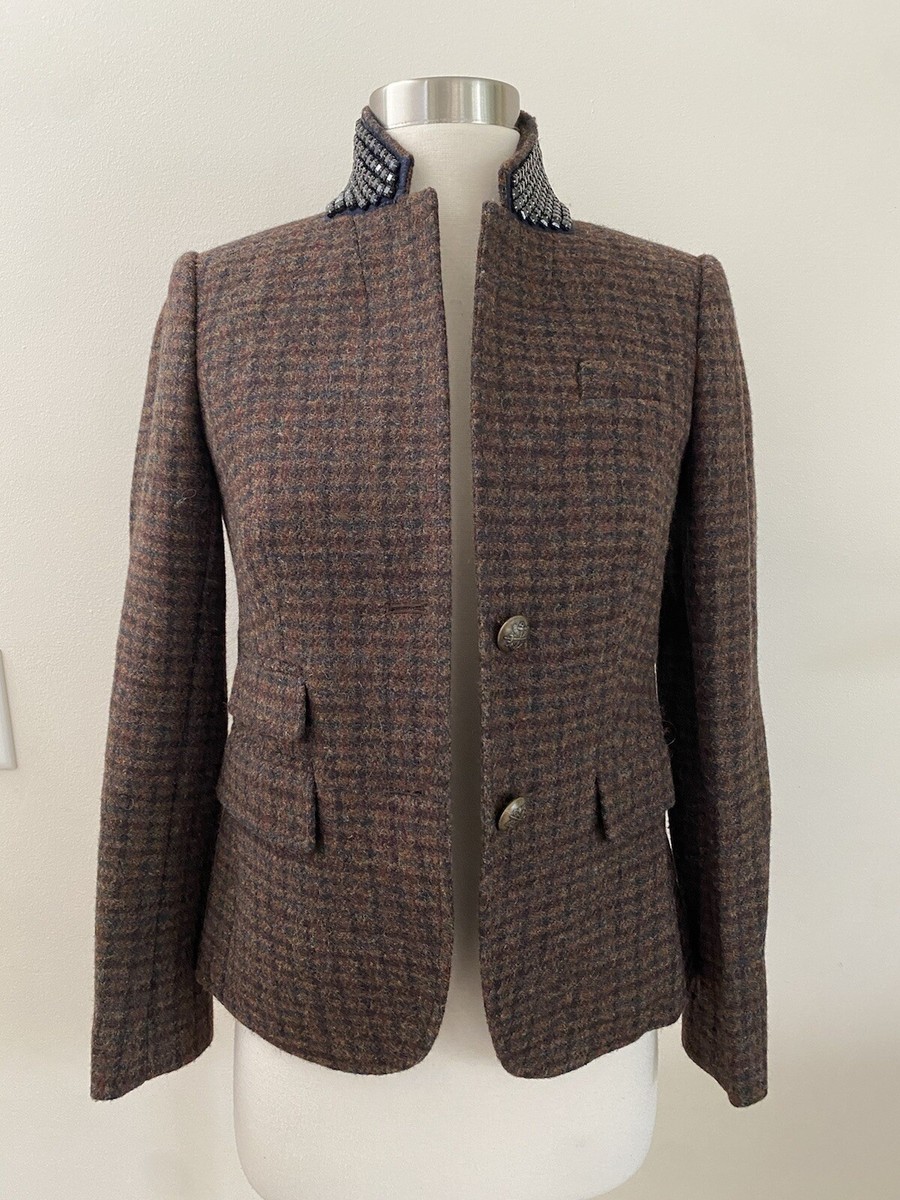 NEW JCREW SCHOOLBOY RHINESTONE HERRINGBONE 100% WOOL 00 NEW JCREW SCHOOLBOY RHINESTONE HERRINGBONE 100% WOOL 00
