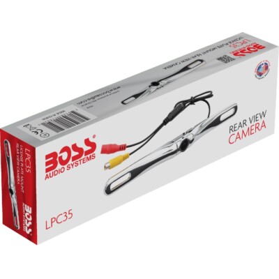 Rear View Backup Camera BOSS LPC35 Chrome Waterproof License Plate Rear ...