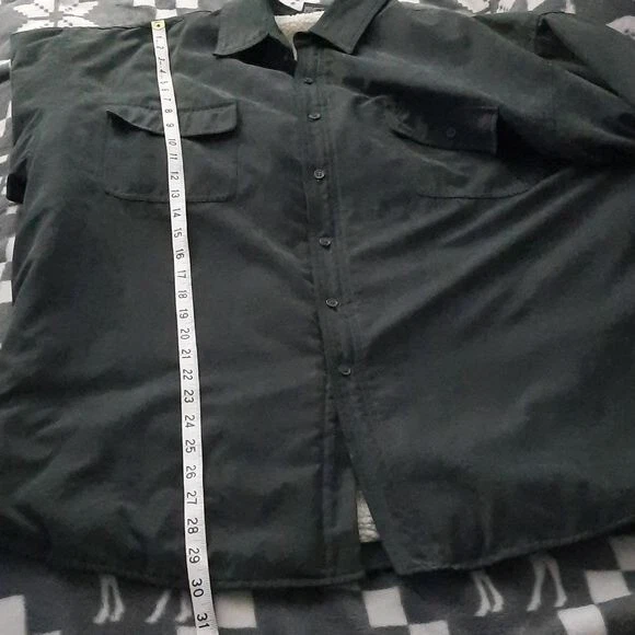 Cazadora de manga larga forrada Sherpa verde oscuro Route 66 Original Clothing Co 3X Foto 4 de 4