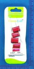 5 pack 0.22uF 630V Metallized Polypropylene Film Capacitors 5% .22 uF CBB22 224J