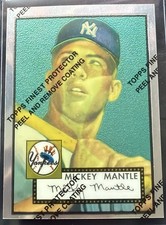 1996 Topps Mantle Finest 1952 Topps Reprint Refractor,w/ Coating #2 card