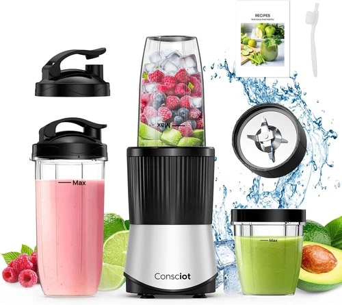 Blender 11 Piece 900W Peak Portable To Go Cups Shakes Smoothies Consciot CB08