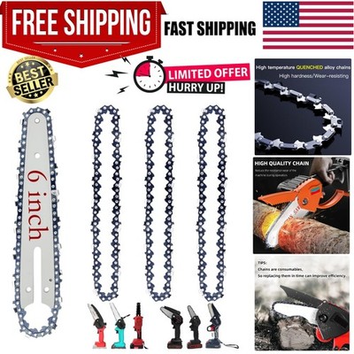 Efficient 6 Inch Mini Chainsaw Replacement Chain & Bar - 4 Packs, Low Profile