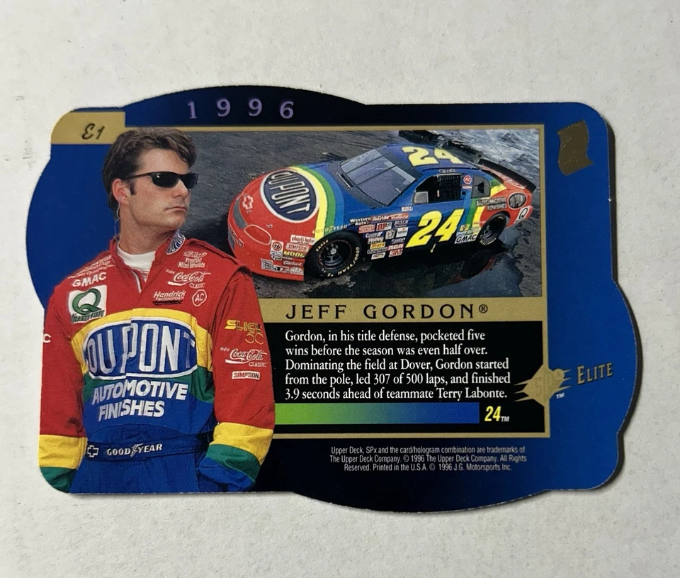1996 Upper Deck SPX Elite E1 NASCAR Jeff Gordon Winston Cup - Image 2 of 2
