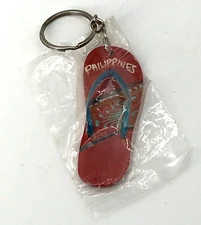 Souvenir Keychain Key Ring from the Philippines - Flip Flop Sandal Shoe