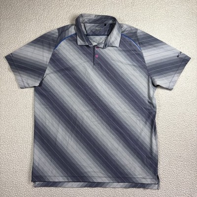 Columbia Golf Omni Freeze Zero Diagonal Stripe Men Grey XL Ball Striking Polo