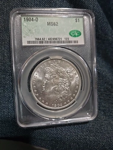 1904-o Morgan Silver Dollar Ms62 CAC Green Lable