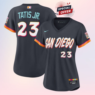 Women Padres #23 Fernando Tatis Jr. 2026 City Connect Stadium Jersey Obsidian