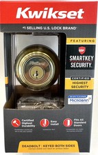 Kwikset 985 3 SMT Double Cylinder Deadbolt SmartKey Polished Brass 99850-071
