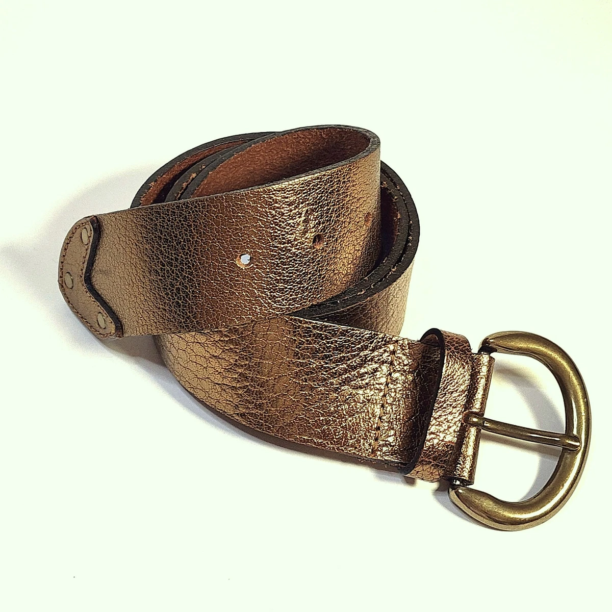 J.Crew Sample Gray Beaded Leather Belt Size S | Brass Buckle NWT Leather Braided Belt For Men | Factory main image 4